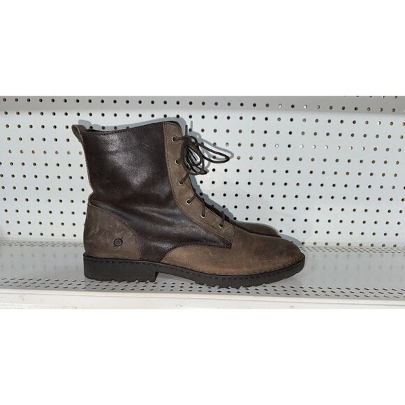 Born Mens Leather Lace Up Mid-Calf Casual Chukka Boots Size 13 M Brown - Picture 1 of 8